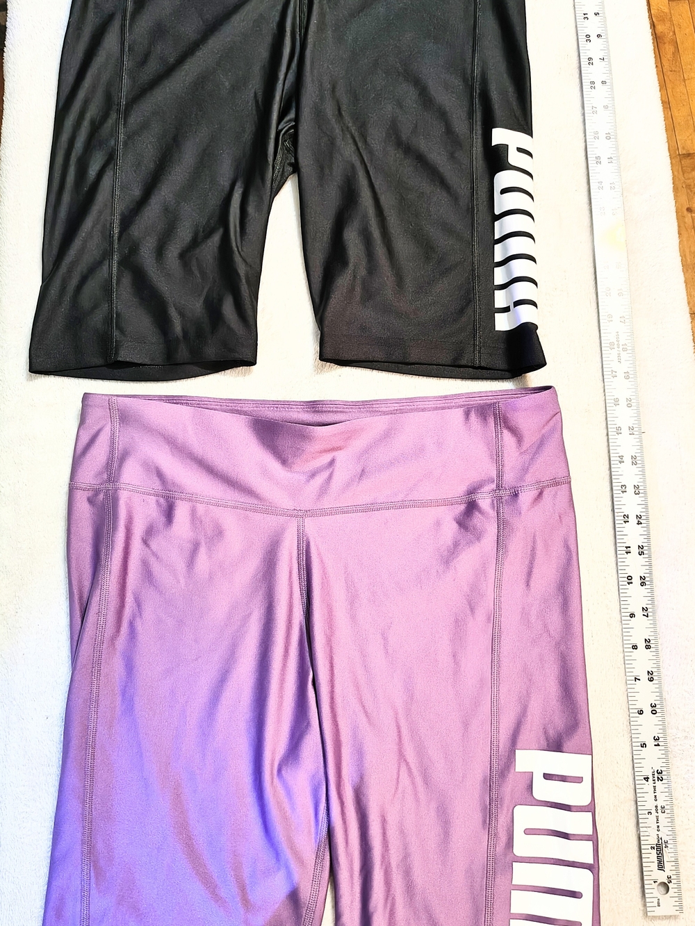 Puma Women's Purple And Black Logo Athletic Shorts Lot Of 2